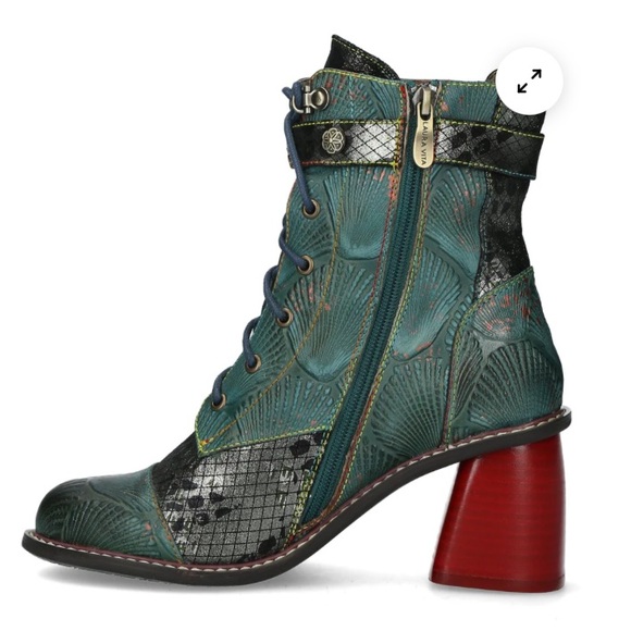 Laura Vita Ankle Boots EVCAO 41 Green Size 37 EUC - Picture 2 of 9
